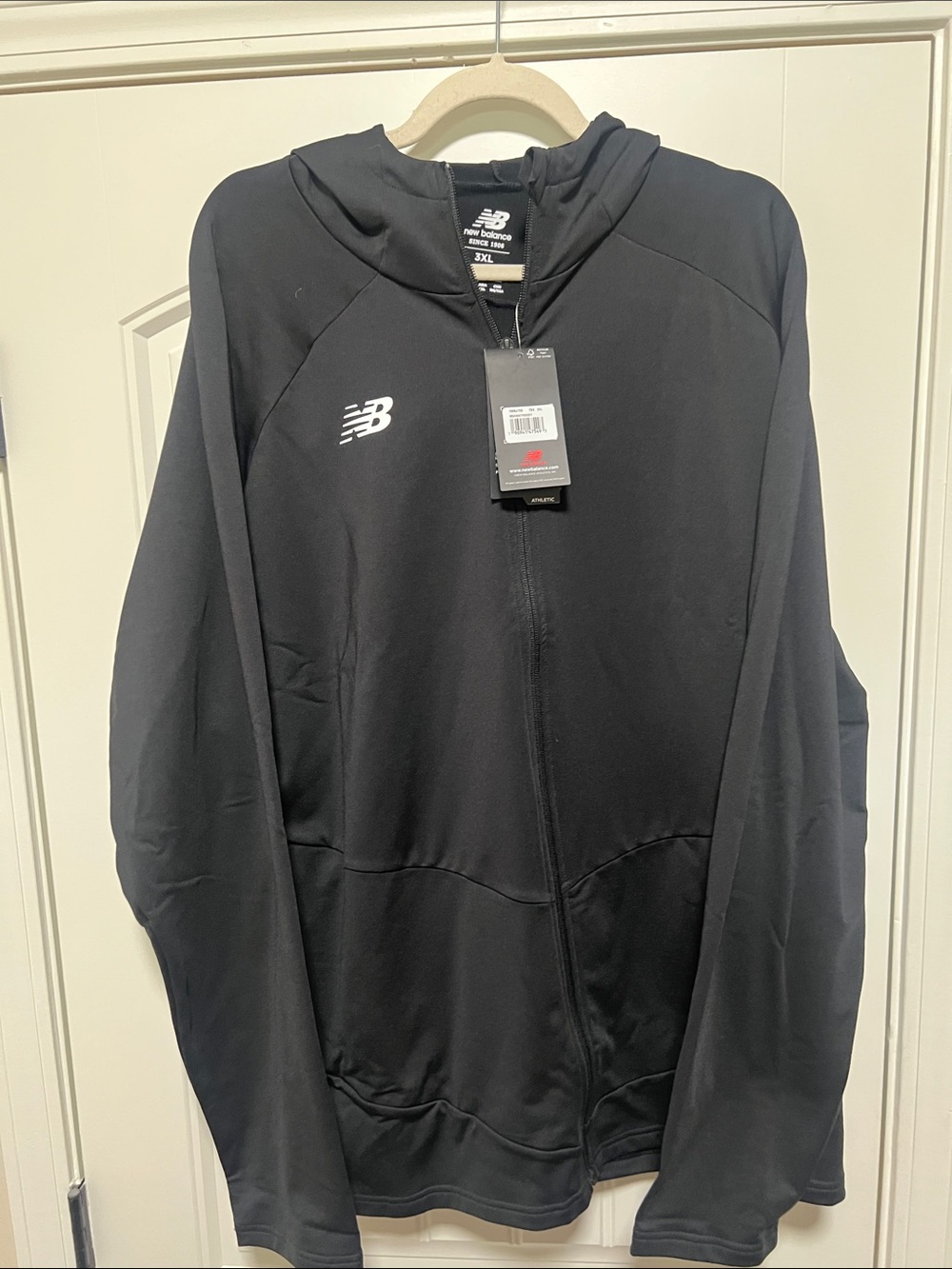 New Balance Men's Black Away Team Hoodie Sz 3XL - ZipperPockets & Scuba Hood NWT